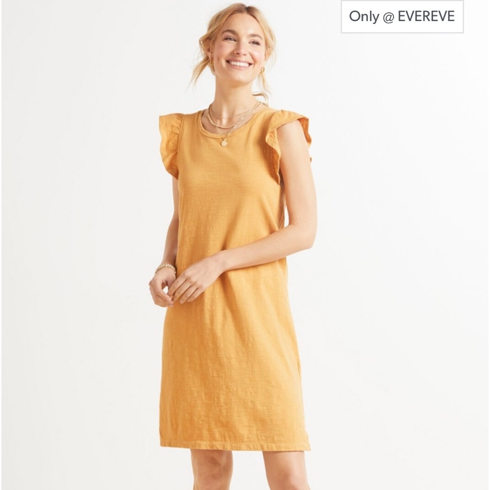 Z Supply Blakely tank dress Evereve worn once size M mustard dark yellow ruffles